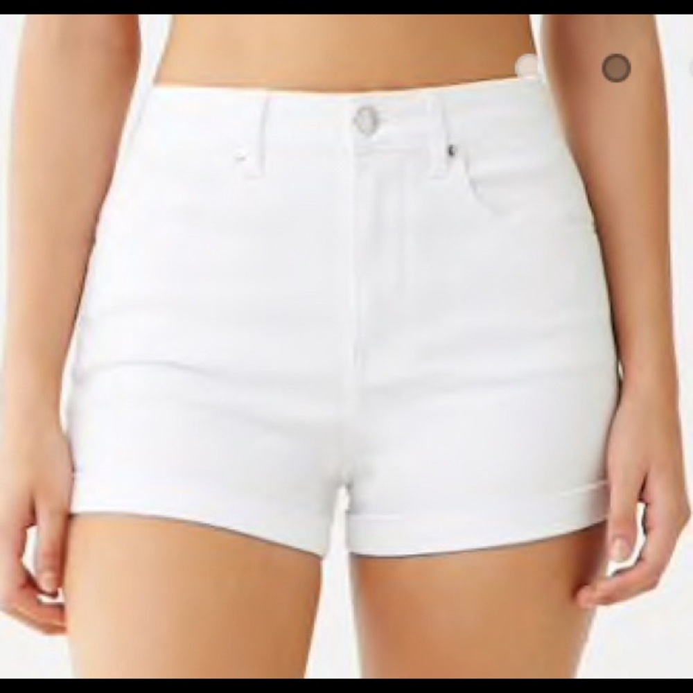 Forever 21 White Jean Shorts